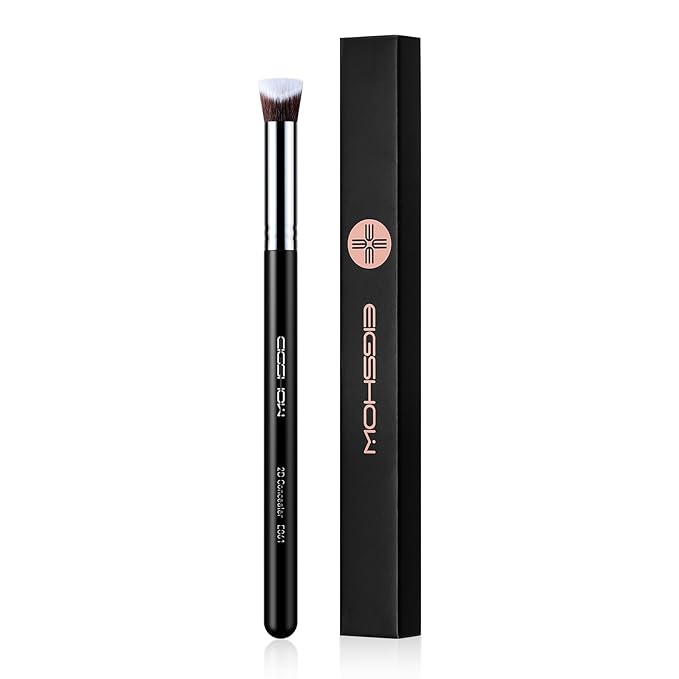 EIGSHOW Angled Concealer Brush Under Eye for Covering Sun Spots Acne Blemishes Concealing Contouring Setting with Liquid Cream (E861)-Velvo Beauty