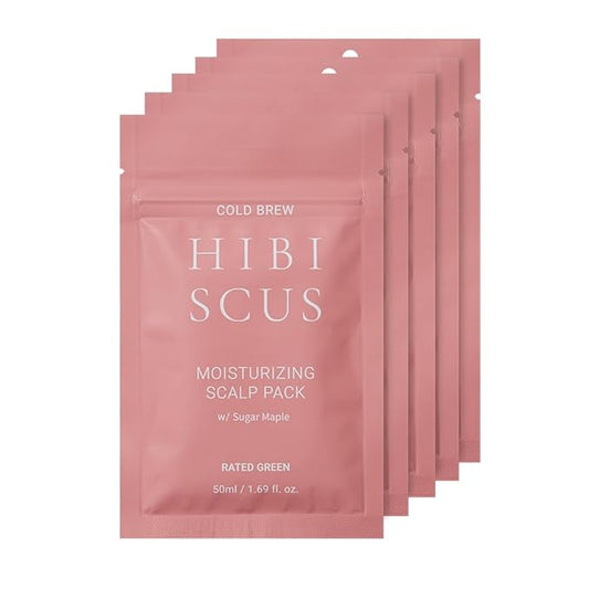 RATED GREEN Cold Brew Hibiscus Moisturizing Scalp Pack w. Sugar Maple | Deep Moisture Mask for Dry Scalp | Silicone-Free, Korean Vegan Formula | 1.69 fl oz (Pack of 5)-Velvo Beauty