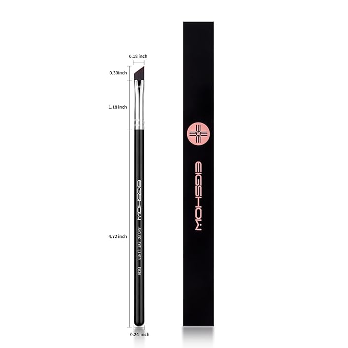 Eyeliner Brush Fine Angled - PRO Precision Gel Eye Liner Makeup Brush -Ultra Thin Slanted Flat Angle - Premium Cruelty Free Synthetic Bristles (E835)-Velvo Beauty