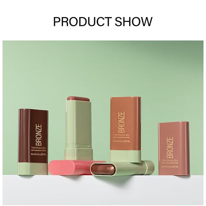 Multi-Purpose Makeup Blush Stick, 3-in-1 Beauty Tinted Solid Blush Stick For Cheeks, Lips And Eyes Waterproof Natural Cream Blush Stick With Long-Lasting Moisturizing Formula (#4Beach Glow)-Velvo Beauty