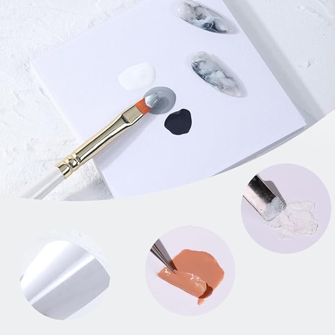 100Pcs Nail Art Polish Palette Paper Disposable Makeup Nail Gel Mixing Palette Papers Portable Waterproof Resin Nail Art Drawing Palette Tool Nail Supplies Home Salon-Velvo Beauty