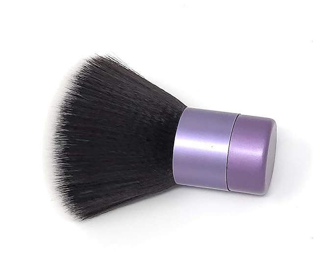 Luxurious and Large Ultra Soft Fluffy Powder Brush, Multipurpose Face, Body, Barber and Beauty Tool, with wooden base Soft Kabuki Brush by BevyGold (Violet)-Velvo Beauty