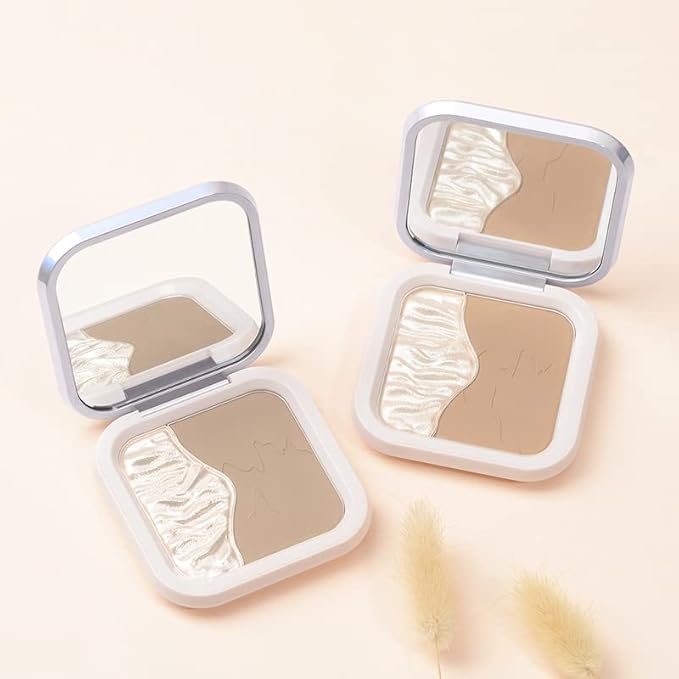 ELLESY Highlighter Makeup Palette Shimmer Face Bronzer and Highlighter Contouring Palette Makeup Kit Sculpting Contour Powder Palette with brush-C02-Velvo Beauty