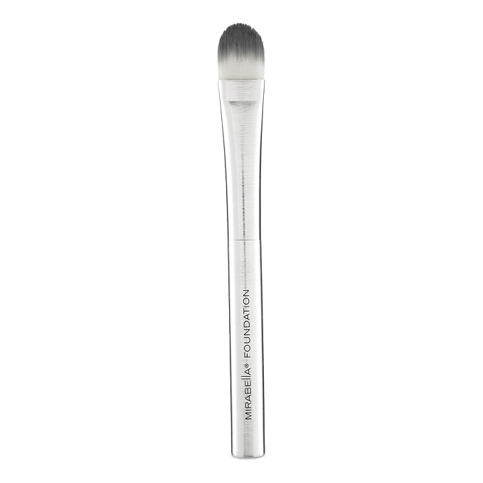Mirabella Brushed Aluminum Professional Makeup Brush - Foundation Brush-Velvo Beauty