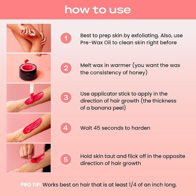 KoluaWax Premium Waxing Kit for Women - Hot Melt Wax Warmer for Hair Removal, Eyebrow, Bikini, Legs, Face, Brazilian Wax & More - Machine + 4-Pack Hard Wax Beads + Accessories, Black-Velvo Beauty