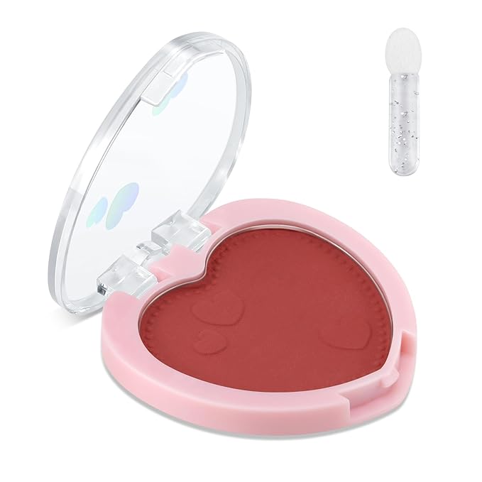 Boobeen Powder Blush Matte Pressed Blush Palette, Highly Pigmented Cream Pink Blusher for Cheeks, Blusher Compact Powder Makeup Lightweight Easily Blends, Single Color Rouge Powder-Velvo Beauty