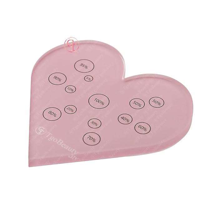 TgoBeauty Acrylic Mix Heart Palette Permanent Makeup Ink Color Ratio Tool Heart Pink Cosmetic Makeup Palette for Eyebrow Lip Nail Art Makeup (Pink)-Velvo Beauty