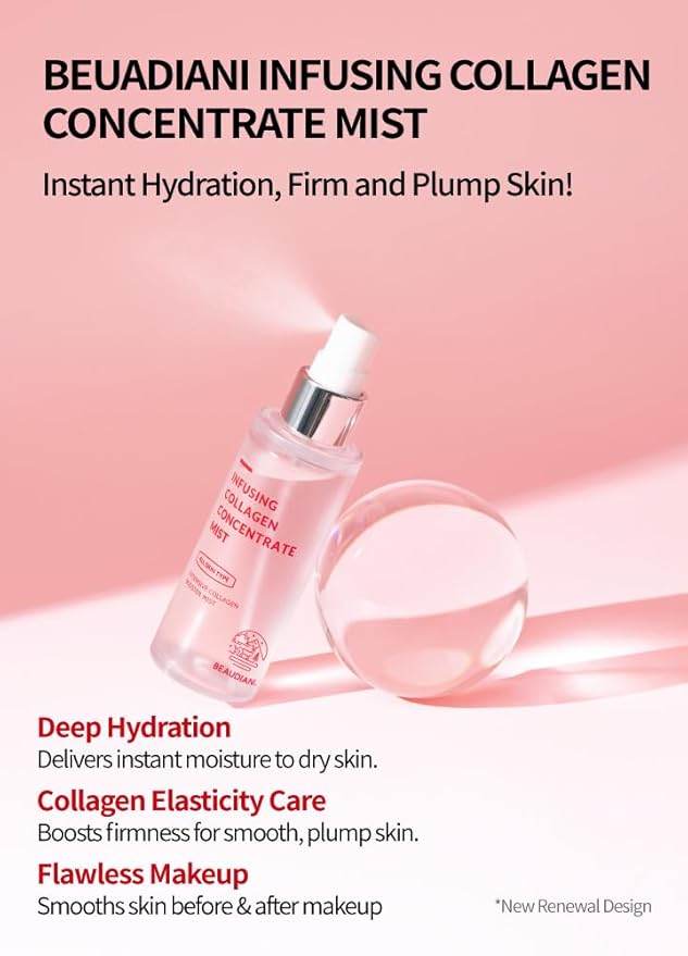 Collagen Facial Mist – Hydrating & Firming Spray for Face, Anti-Wrinkle Korean Skincare, Daily Moisturizer & Skin Tightening Mist with Nourishing Collagen (1.69 fl oz)-Velvo Beauty