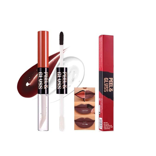 Chocolate Brown Peel Off Lip Gloss Masque,Lip Stain Peel Off Tattoo-Peel Off Lip Tint and Lip Oil 2-in-1,Long Lasting Waterproof Transfer-proof Lip Mask Lip Gloss Peel Off Lip Liner,for AllSkinType07#-Velvo Beauty