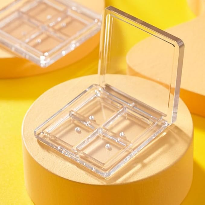 2PCS Empty Eyeshadow Palette 4 Grids Plastic Eye Make Up Container Palette Refillable Small Makeup Palette Lipstick Compact Containers Cosmetic Sample Storage Cases-Velvo Beauty