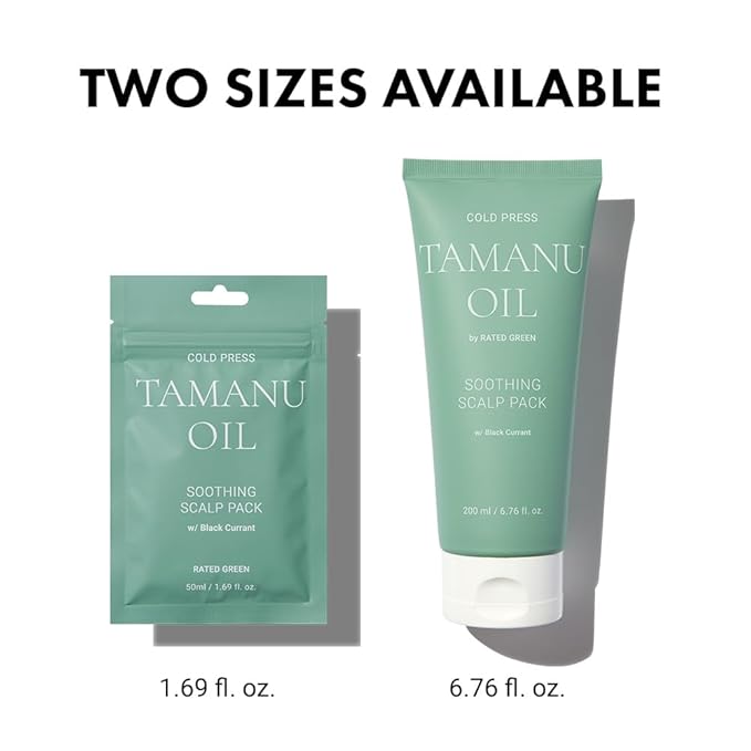 RATED GREEN Cold Press Tamanu Oil Soothing Scalp Pack w. Black Currant | Organic Tamanu Oil, Turmeric | Deep Relief Mask for Irritated Scalp | Silicone-Free, Korean Vegan Formula | 6.76 Fl. Oz-Velvo Beauty