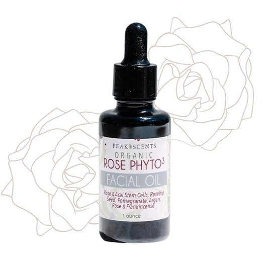Organic Rose Phyto Facial Oil - Rosehip and Argan Oil Infused with Rose Extract and Frankincense Essential Oil - Ideal for Gua Sha Massage, Anti-Aging Face Oil (1oz)-Velvo Beauty