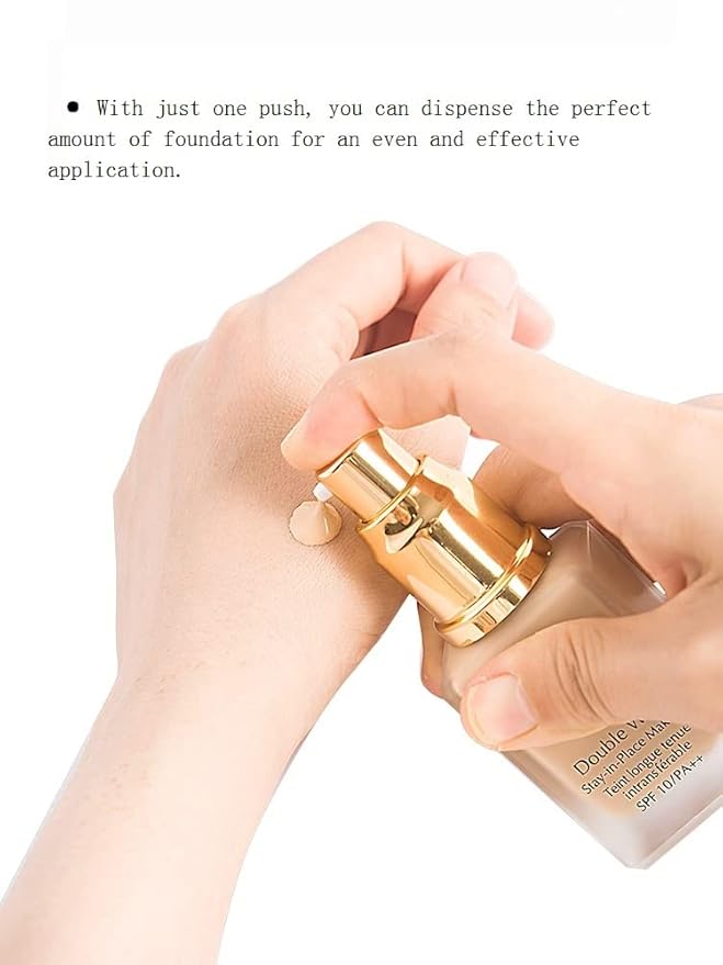 Chris.W 2Pack Foundation Pump for Estee Lauder Double Wear Foundation(Gold)-Velvo Beauty