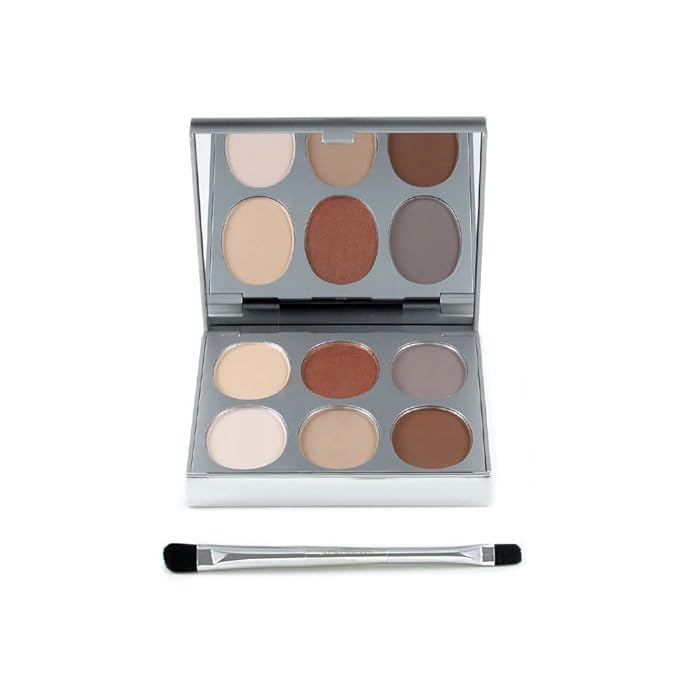 Jerome Alexander New Again Eyeshadow Palette & Brush, 6 Buildable & Blendable Micronized Powder Shades (Basic Choice)-Velvo Beauty