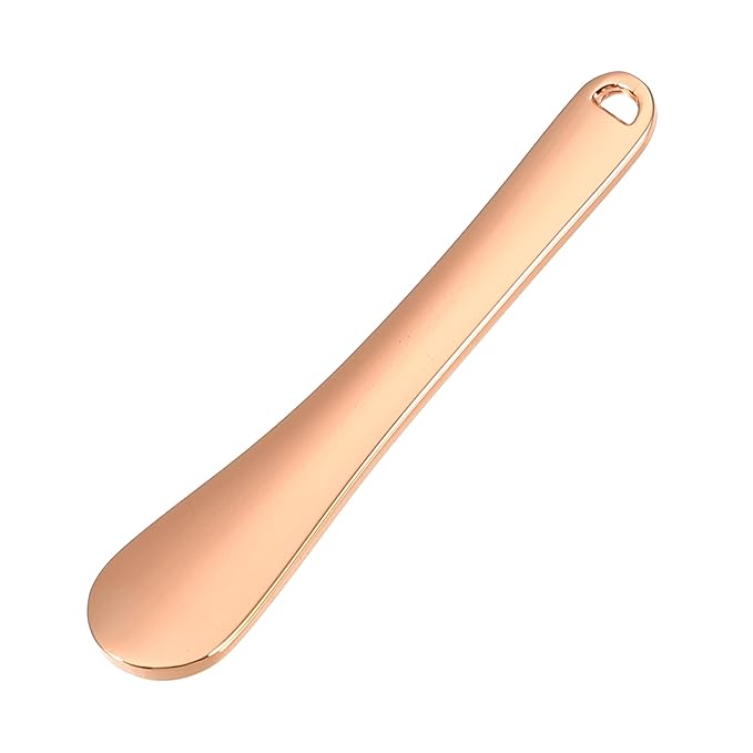 VOCOSTE 4 Pcs Makeup Spatula Mini Spoon, Eye Cream Massage Sticks Beauty Scoop, for Facial Cosmetic Face Cream, Zinc Alloy 2.32"x0.46", Rose Gold Tone-Velvo Beauty