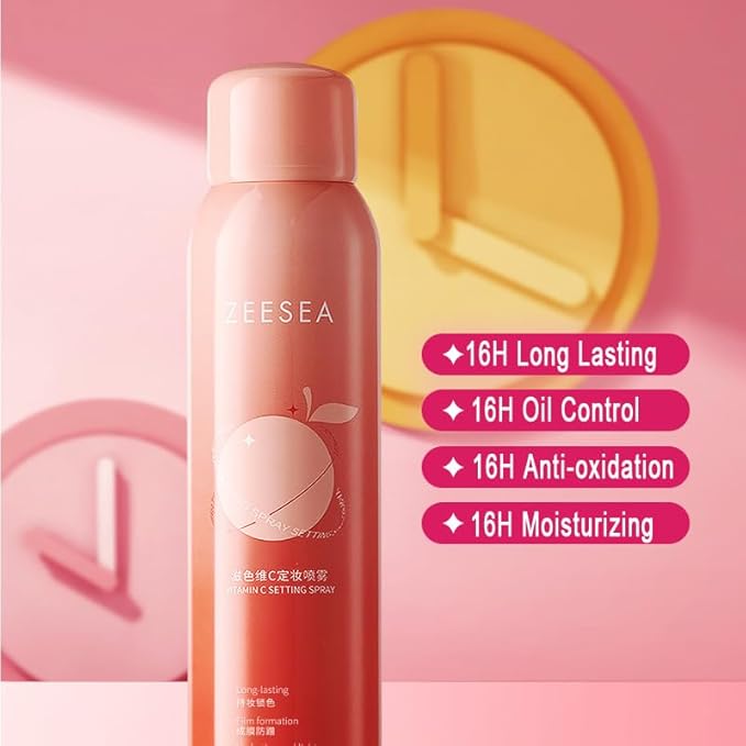 zeesea Vitamin C Hydrating Makeup Setting Spray for Face, Waterproof Make up Setting Fixer Mist type Spray, Long-lasting for 16 hours, Oil Control, 2pcs-Velvo Beauty