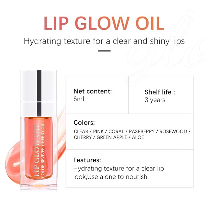 Plumping Lip Oil, Long Lasting Hydrating Lip Gloss Tinted Balm Non-sticky Revitalizing, Tinting Care Oil for Dry Lip (PINK)-Velvo Beauty