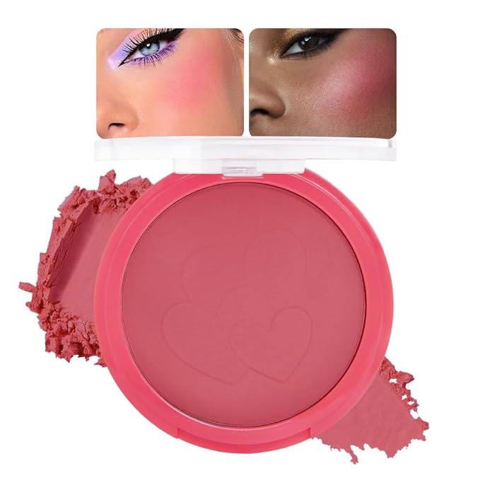 Rose Bean Paste Matte Single Pressed Cheeks Face Blushes Makeup Palette, Rose Bean Monochrome Cream Blushes Palette Makeup for Older Women, Natural Pigmented Paleta de rubores monocromática 04-Velvo Beauty