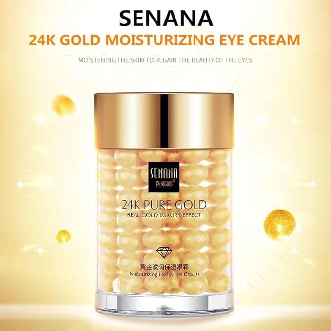 24K Gold Eye Cream For Deep Hydrating, Anti-Aging Gold Eye Cream For Dark Circles And Puffiness,Moisturizing Lightenex Gold Cream Lifting Eye SENANA (1 PACK)-Velvo Beauty