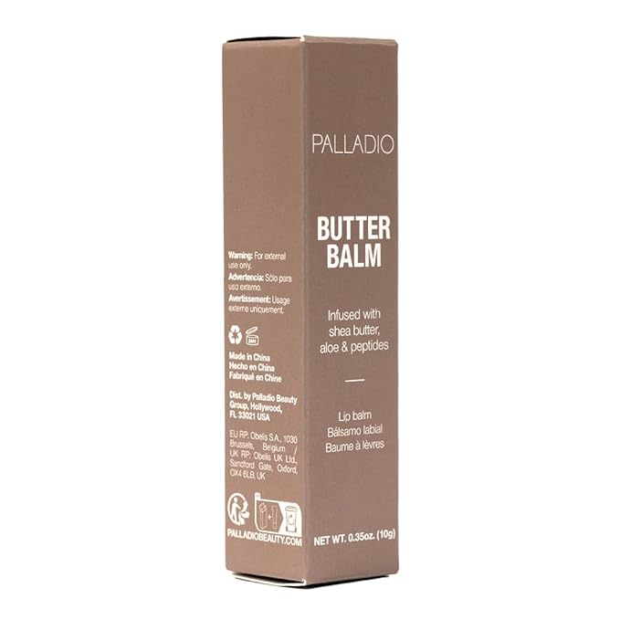 Palladio Butter Balm - Hydrating Lip Balm with Sheer Tint, Aloe, Peptides, Shea Butter, and Vegan Formulation for Instant Moisture, Shine, and Soothing Lip Care, Caramel Glazed-Velvo Beauty