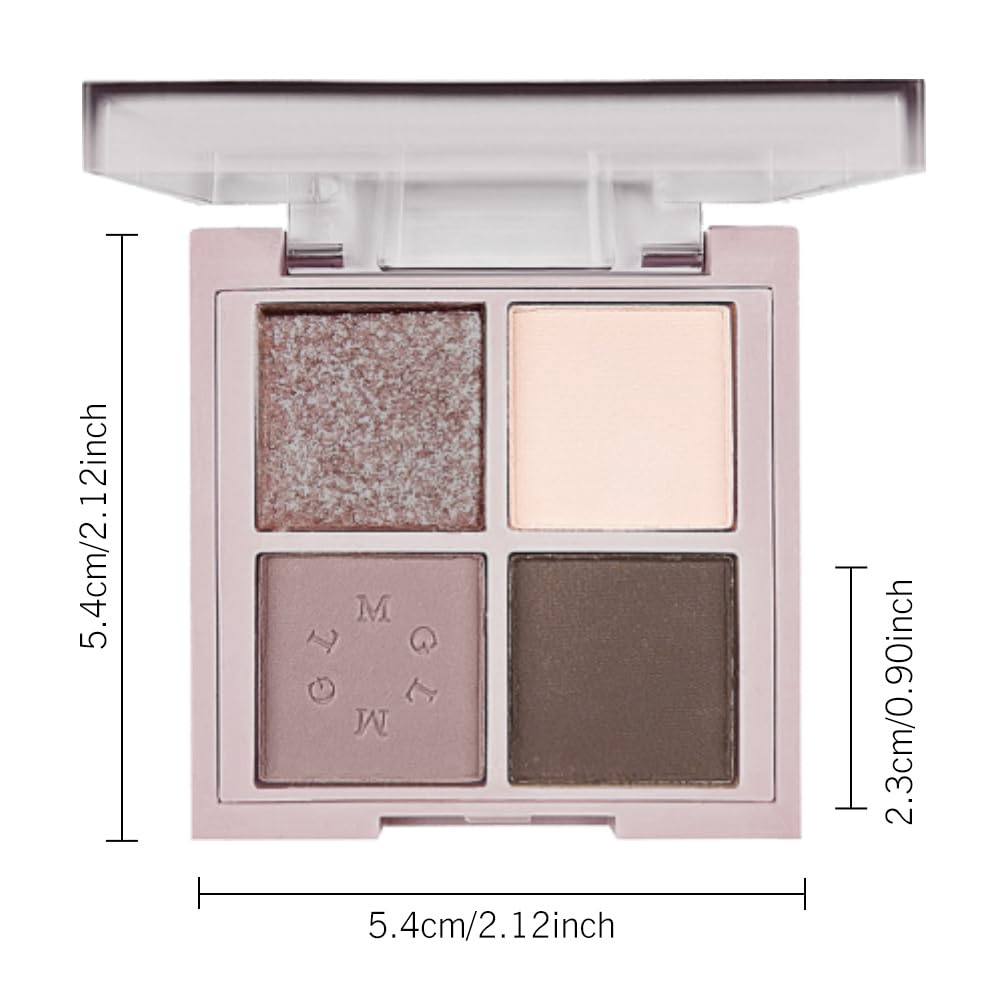 4Colors Eyeshadow Makeup Palette,Nude Gray Black Natural Neutral Powde Eye Shadow Palette for Older Women,Long Lasting Naturing-Looking,Lightweight,Waterproof,Eye Makeup Kit Travel Size-Velvo Beauty