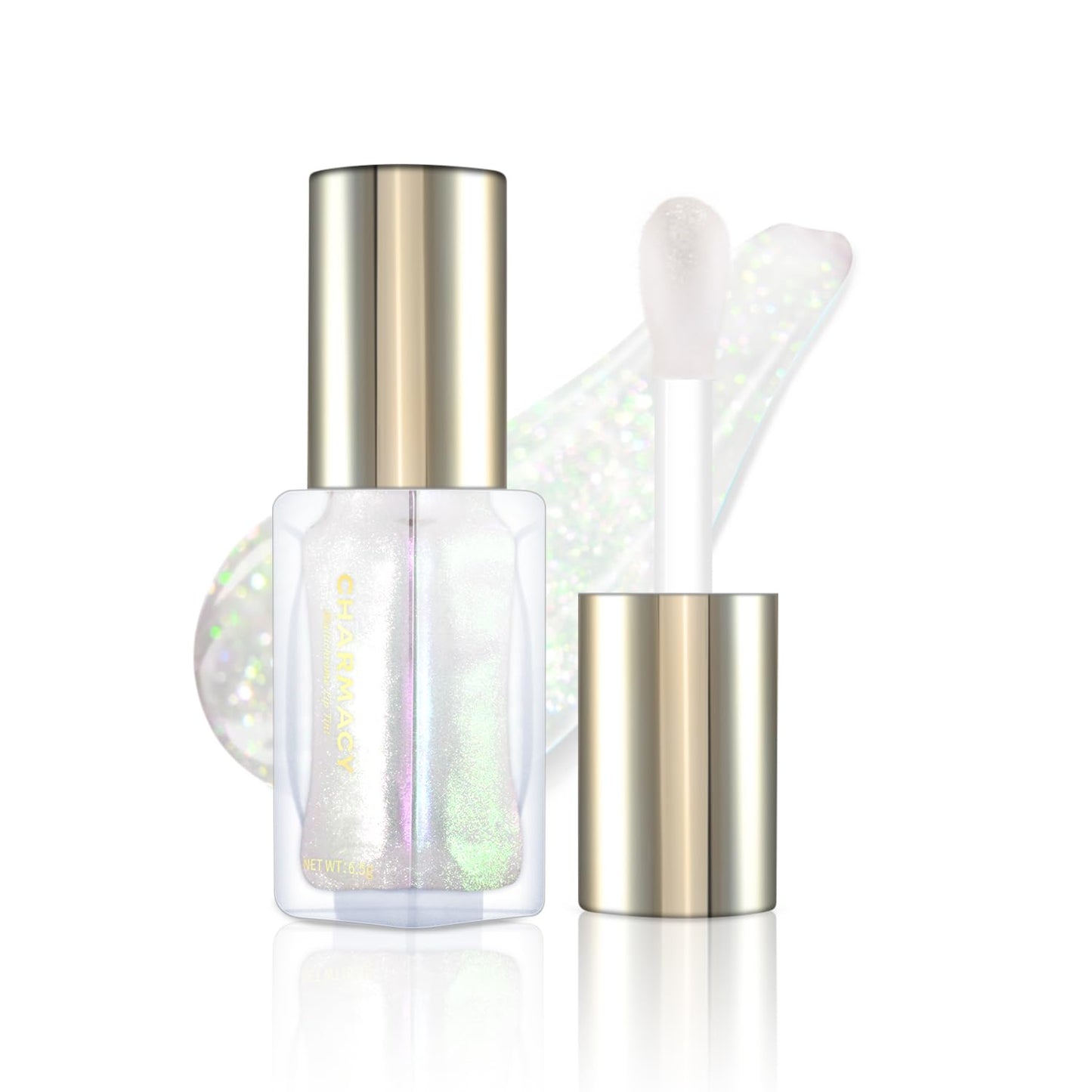 CHARMACY Aurora Chameleon Moisturizing Lip Gloss, MultiColor Shifting Shimmer Lip Gloss, Hydrating Non-Sticky Formula Glitter Lip Glaze, Easy to Apply, Long-Lasting, High-Shine Sheer Finish #04-Velvo Beauty