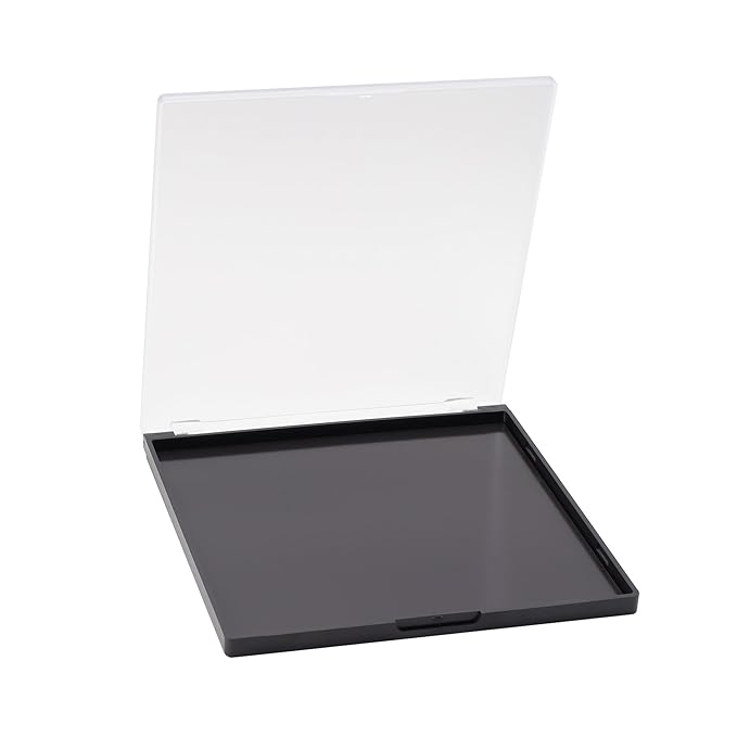 AJLTPA Magnetic Makeup Palette with Frosted Clear Top, Empty Eyeshadow Palettes depots Travel Storage Box with 40Pcs Adhesive Metal Stickers for DIY Cosmetics Powder (Large - 5.72" x 5.98")-Velvo Beauty