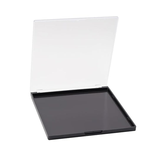 AJLTPA Magnetic Makeup Palette with Frosted Clear Top, Empty Eyeshadow Palettes depots Travel Storage Box with 40Pcs Adhesive Metal Stickers for DIY Cosmetics Powder (Large - 5.72" x 5.98")-Velvo Beauty