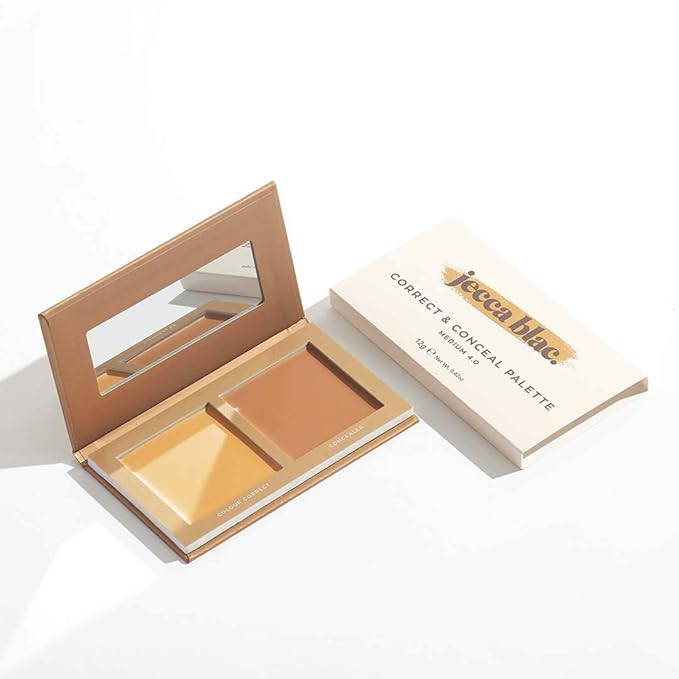 Jecca Blac Correct and Conceal Medium Coverage Palette, Lightweight Long Lasting Formula, Medium To Full Coverage, Gender Neutral and LGBTIQA+ Inclusive Make Up, Medium 4.0, 12g-Velvo Beauty