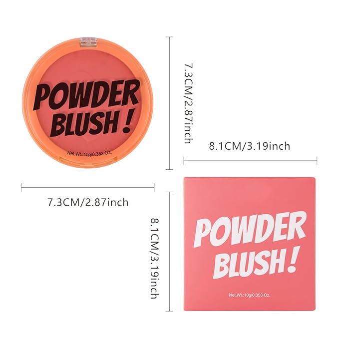 Single Coral Orange Matte Blush for Cheeks Face Blushes Makeup Palette, Rose Bean Monochrome Cream Blushes Palette Makeup for Older Women, Natural Pigmented Paleta de coral anaranjado monocromática 04-Velvo Beauty