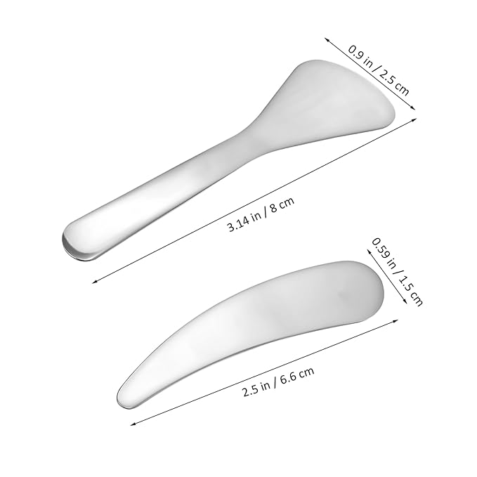 Compact Beauty Spatula Set - 2pcs Reusable Metal Makeup Scoop - Ideal for Lotions - Moisturizers and Creams - Essential Skincare Tool for Facial Care and Cosmetic Use-Velvo Beauty