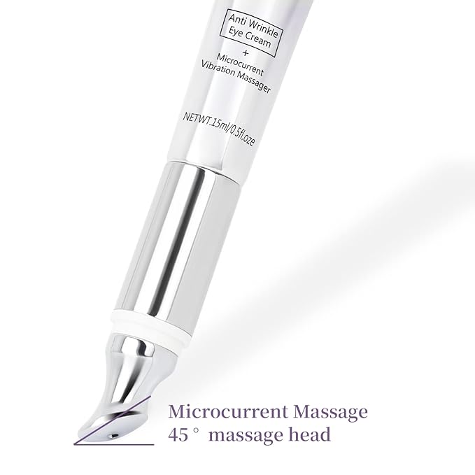 Eye Cream for Wrinkles and Fine Lines Microcurrent Massage Anti-wrinkle Eye Cream Anti Aging 0.5 fl oz-Velvo Beauty