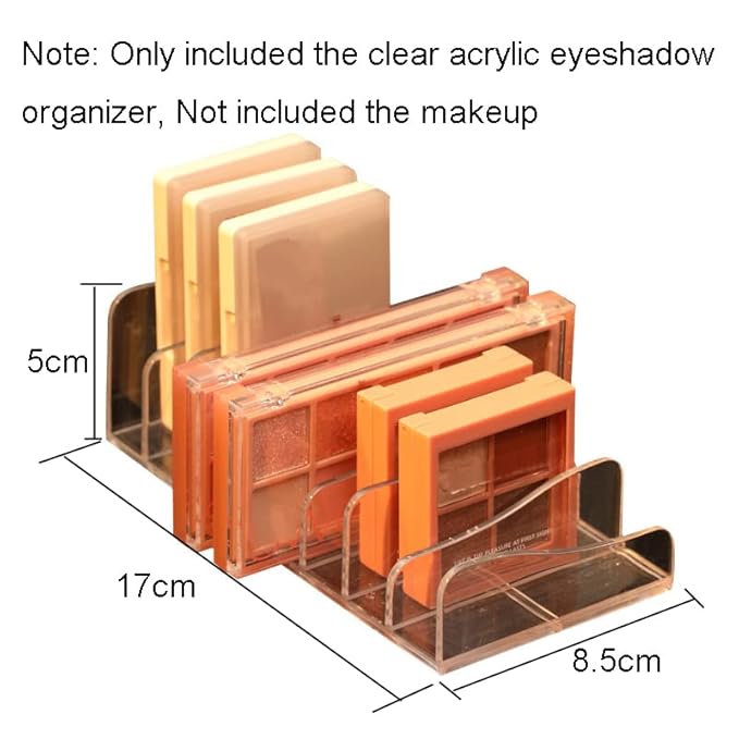 1 Piece 8-Section Acrylic Eyeshadow Organizer Cosmetic Makeup Palette Organizer Divided Makeup Organizer Eyeshadow Contour Blush Holder for Eyeshadow Palettes Blush Face Powder, Clear-Velvo Beauty