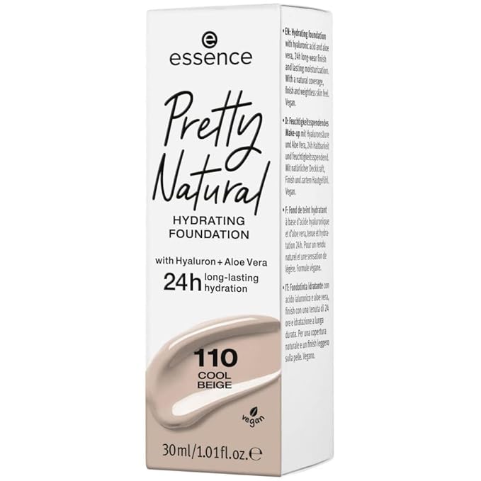 essence Pretty Natural Hydrating Foundation 110 Cool Beige - Pack of 1-Velvo Beauty