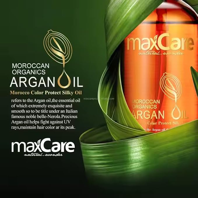 MaxCare Moroccan Argan Oil Hair Serum – Color Protect & Nourishing Treatment for Frizz Control, Shine & Heat Protection, 100ml – Lightweight, Non-Greasy, Sulfate-Free-Velvo Beauty