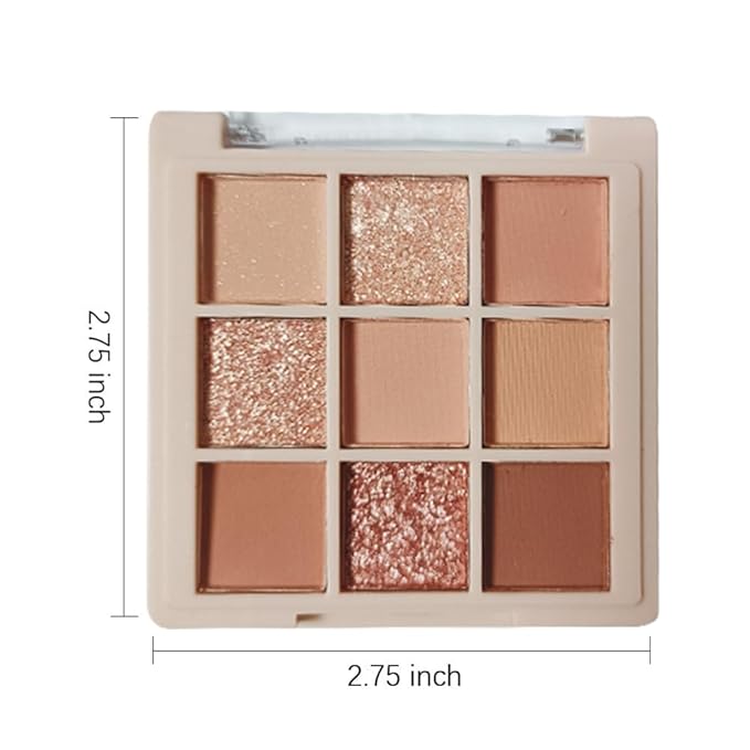 Eyeshadow Palette Makeup- 9 Colors Naked Eyeshadow Palette Matte Shimmer Korean Natural Eye Shadow palettes Highly Pigmented Naturing-Looking Long Lasting (#03)-Velvo Beauty