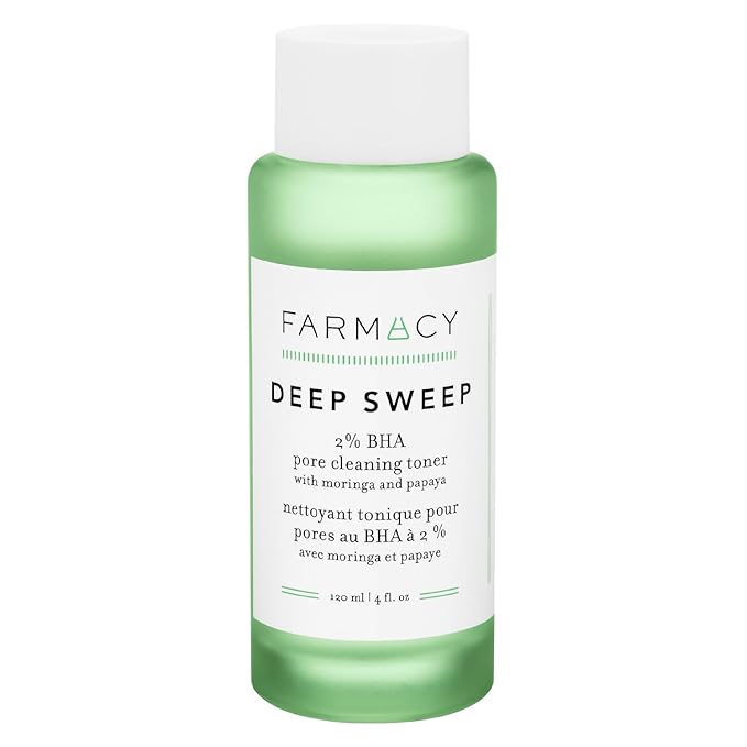 Farmacy 2% Salicylic Acid Toner for Face - Deep Sweep Gentle BHA Exfoliant for Oily Skin - Refines Texture with Papaya Enzymes & Moringa Water for a Healthy-Looking Complexion (100ml)-Velvo Beauty