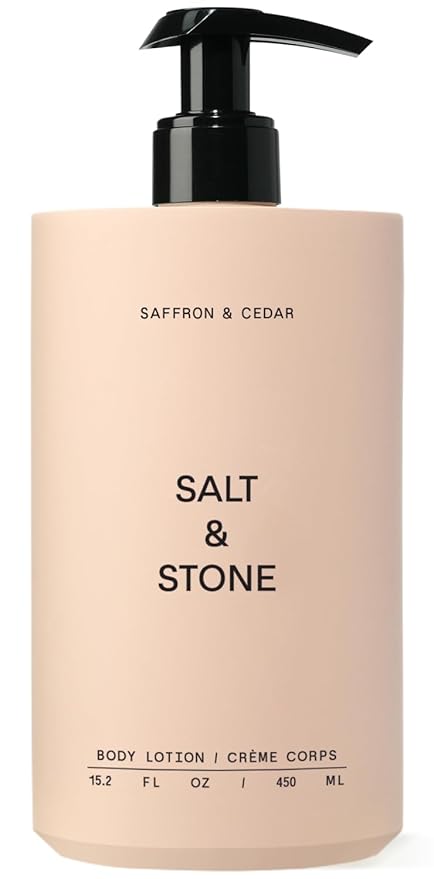 Salt & Stone Body Lotion for Women & Men | Hydrates, Nourishes & Softens Skin | Restores Dry Skin | Fast-Absorbing | Cruelty-Free & Vegan (Saffron & Cedar - 15.2 fl oz)-Velvo Beauty