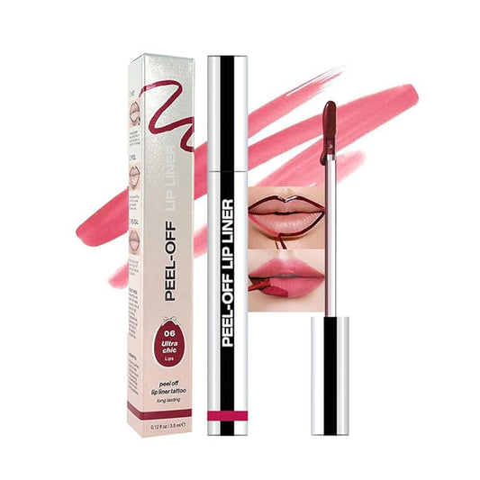 Matte Lip Gloss Stain-Peel Off Lip Liner Tattoo, Pinkish Red Lip Tint,Long Lasting Peel Off Lip Stain, Waterproof Transfer-proof Lip Mask Lip Liner Peel Off Lip Gloss,Stayn Lip Makeup. #06-Velvo Beauty
