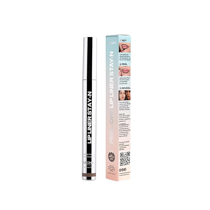 Sacheu Lip Liner STAY-N Peel Off Lip Stain — Long Lasting Matte Lip Tattoo Transfer Proof Lipstain Infused with Hyaluronic Acid & Vitamin E for All Skin Types — Vegan & Cruelty-Free, HEY-zel-Velvo Beauty