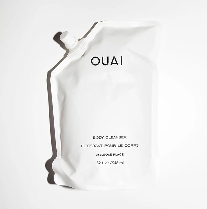 OUAI Body Cleanser Refill, Melrose Place - Foaming Body Wash with Jojoba Oil and Rosehip Oil to Hydrate, Nurture, Balance and Soften Skin - Paraben, Phthalate and Sulfate Free Skin Care - 32 Oz-Velvo Beauty