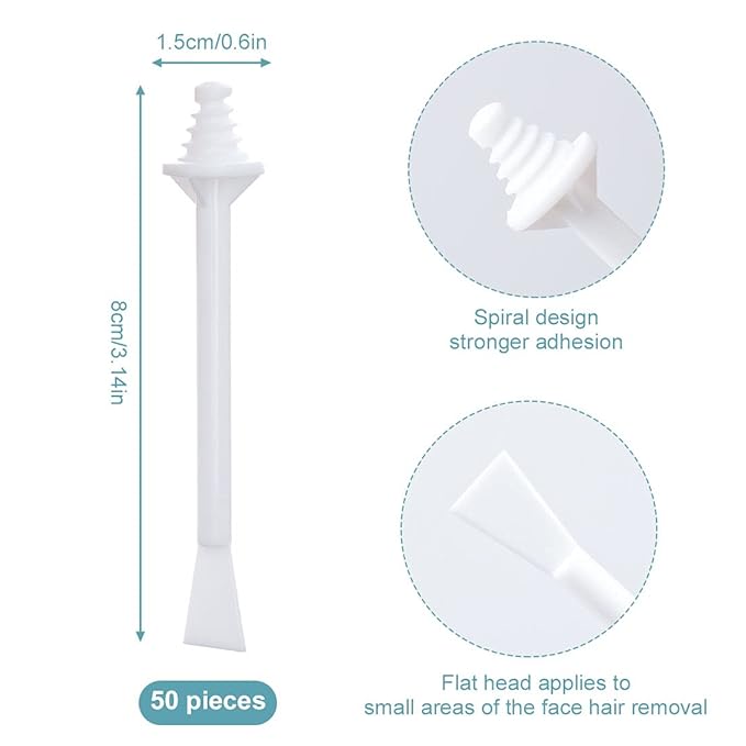 Plastic Wax Applicator Sticks and Disposable Spatulas - 50 Pieces for Nostril Cleaning, Nose Hair Removal, and Waxing-Velvo Beauty