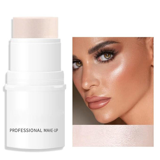 White Highlighter Makeup Stick, White Highlighter Stick Long Lasting Smooth Cheek Highlighter Pencil Makeup Waterproof Cream Make up Highlighter for Face-Velvo Beauty