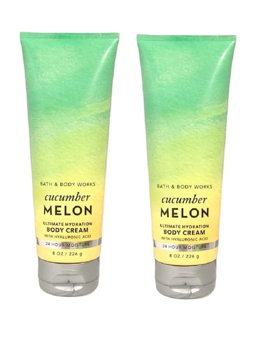 Bath & Body Works Ultimate Hydration Body Cream For Women 8 Fl Oz 2- Pack (Cucumber Melon)-Velvo Beauty