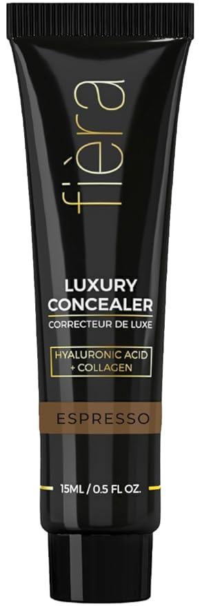 Fièra Luxury Concealer with Anti-Aging - All Day Coverage for Dark Circles, Fine Lines, Wrinkles & Spots - Espresso, 0.5 Ounce-Velvo Beauty