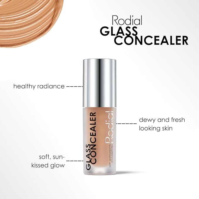 Rodial Glass Concealer Shade 4 - Luminous, Full-Coverage Cream with Peptides and Antioxidants for Flawless Skin, 0.1 fl. oz.-Velvo Beauty