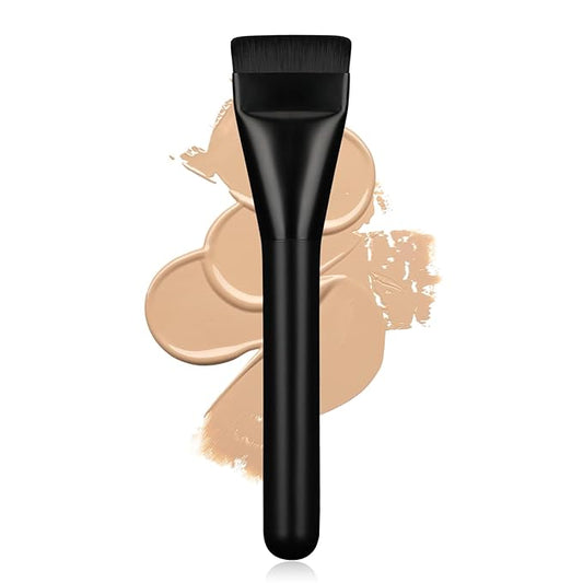 Flat Foundation Brush,Korean Makeup Brush Spatula Facial Brush for Liquid Foundation,Premium Face Makeup Brush for Blending Cream (Black)-Velvo Beauty