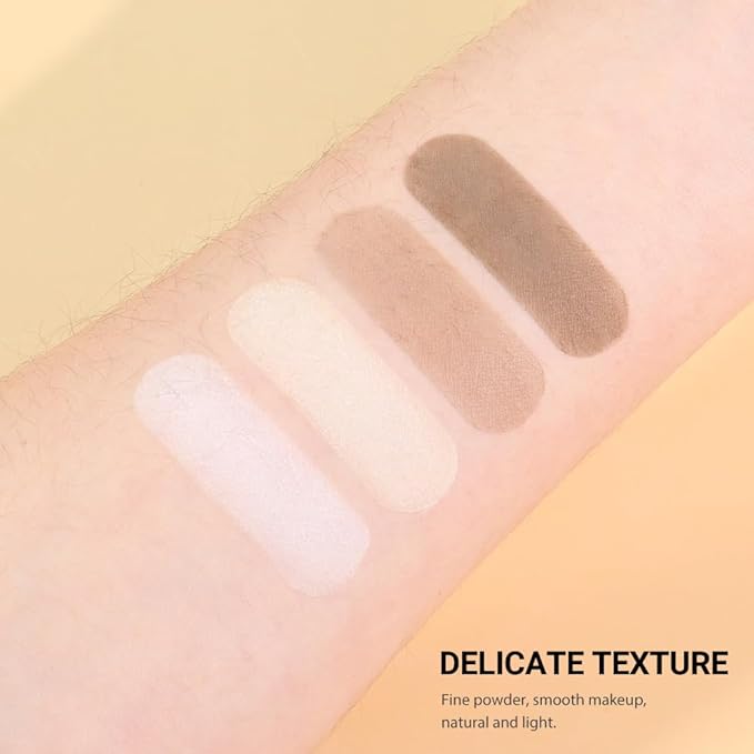 4-Color Contour Makeup Palette, Blush Highlighter Bronzer Powder Kit, Face Cosmetics Gift Set (02#, 1 Count (Pack of 1))-Velvo Beauty