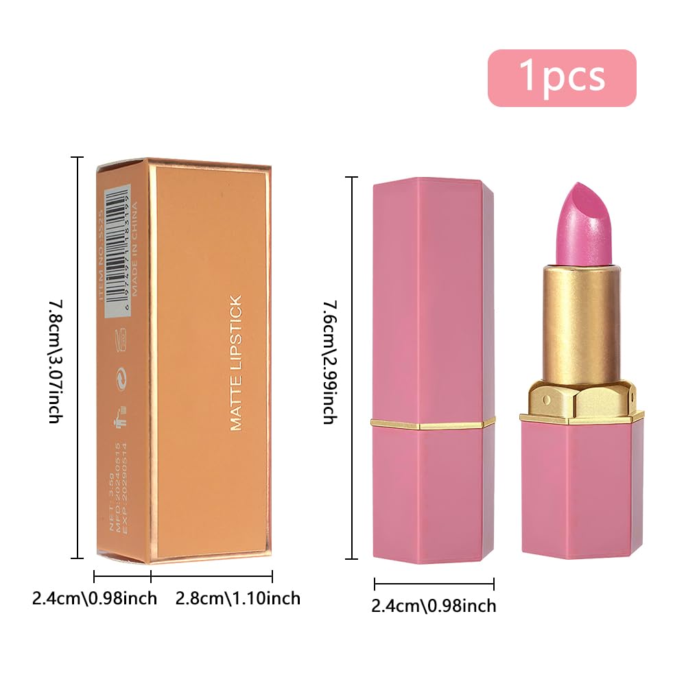 Pink Purple Metallic Lipstick for Women,Lightweight Shimmer Frosted Lipstick,Glitter Lip Gloss Stain Long Lasting Waterproof Smudge Proof 24 Hour Full Coverage Lip Makeup,Vegan-Velvo Beauty
