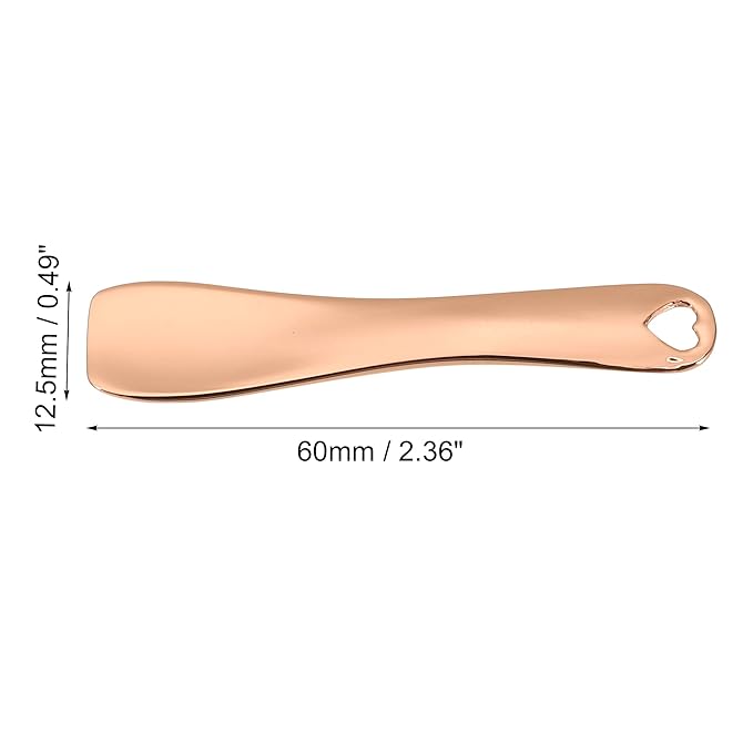 VOCOSTE 3 Pcs Makeup Spatula Mini Spoon, Eye Cream Massage Sticks Beauty Scoop, for Facial Cosmetic Face Cream, Heart Shape 2.36"x0.49", Rose Gold Tone-Velvo Beauty